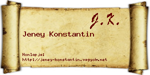 Jeney Konstantin névjegykártya